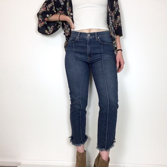 Hudson | High Rise Zooey Straight Crop Frayed Hem - Picture 2 of 8